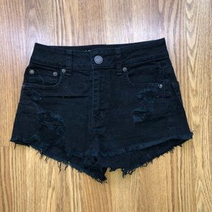 American Eagle black jean shorts